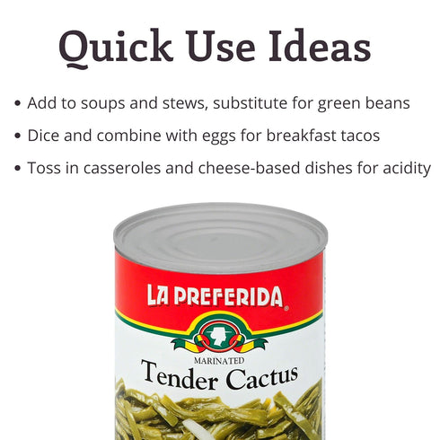 28 oz (Pack 3) La Preferida Tender Cactus - Nopalitos Tiernos