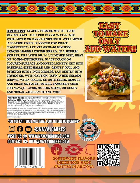 16oz (1lb) Navajo Mike's Authentic Navajo Fry Bread Mix