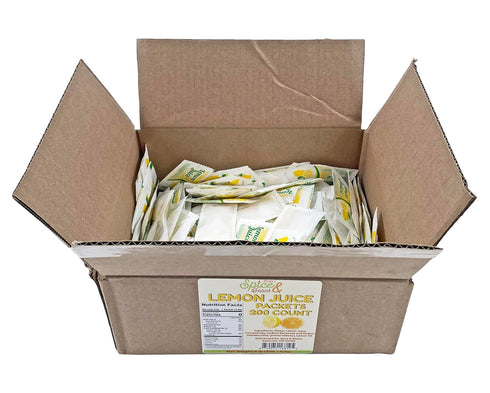 4 Packets 200 Count Lemon Juice | Gram Portion Control | Made in America | By Dasher's Spice & Beans |