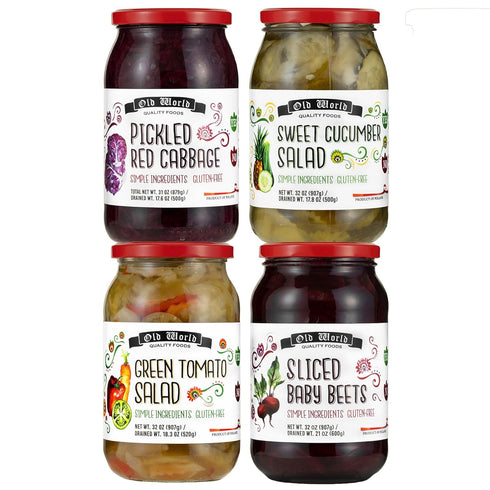 Sides and Salads Set Four 32 Oz Jars of Pickled Vegetables includes