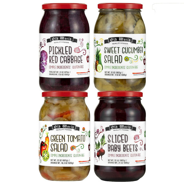 Sides and Salads Set Four 32 Oz Jars of Pickled Vegetables includes