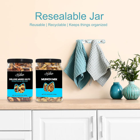 32 oz (2 lbs) Jaybees Roasted Unsalted Whole Cashews Bulk Snack Natural Protein Superfood, Vegan, Keto Friendly