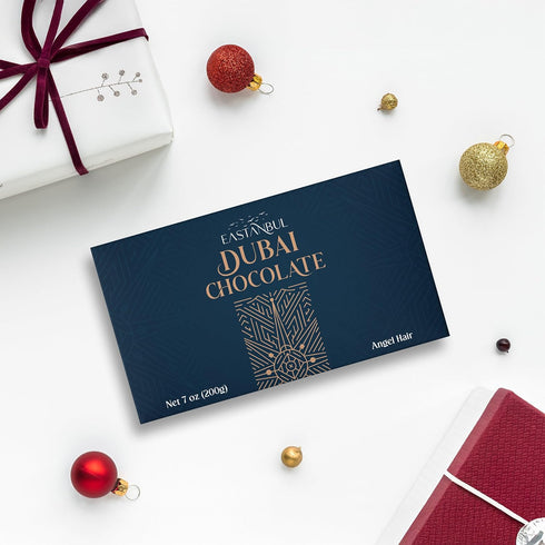 7oz, Eastanbul Angel Hair Dubai Chocolate Bar, Premium Belgium Chocolate with Pistachio Cream and Angel Hair, Turkish