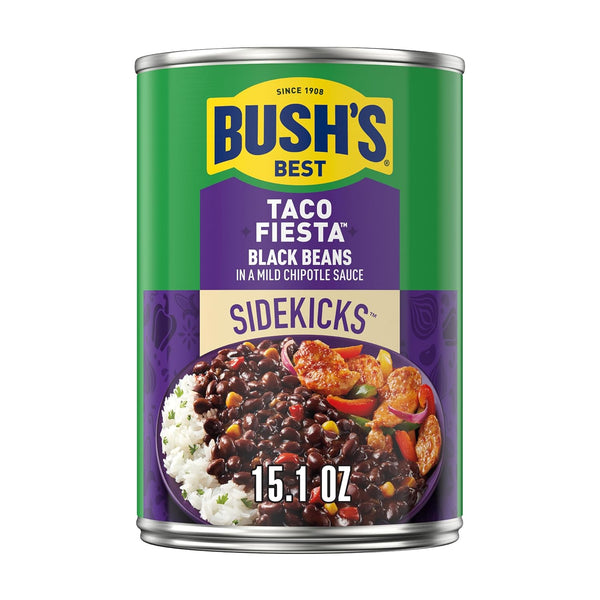 BUSH'S BEST Taco Fiesta Black Beans, Source Of Protein And Fiber, Low