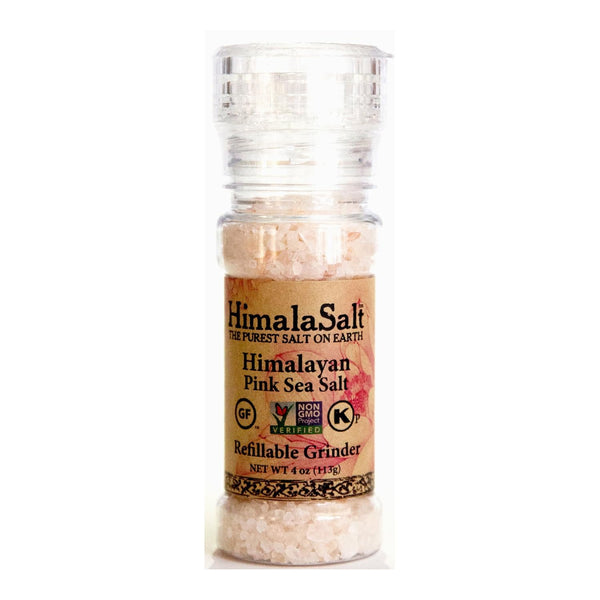 HimalaSalt 4 oz Refillable/Adjustable Himalayan Salt Grinder