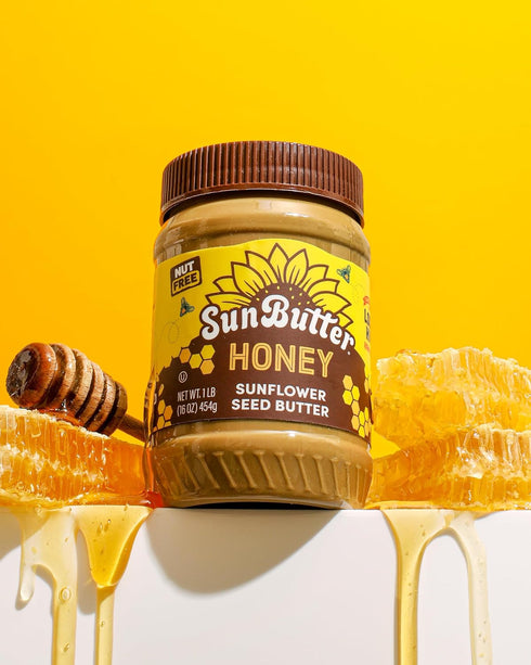 16 oz 5g SunButter Honey Sunflower Seed Butter, Nut-Free Spread with Plant-Based Protein, Roasted Rich & Savory Flavor