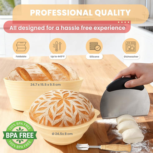24oz 9" 10" Whisk,18 1 Complete Sourdough Starter Kit, Sourdough bread baking supplies, Great Gift Beginners Bread
