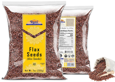 Rani Flax Seeds Whole Raw (Alsi), 7oz (200g) - All Natural, Gluten Friendly, Vegan