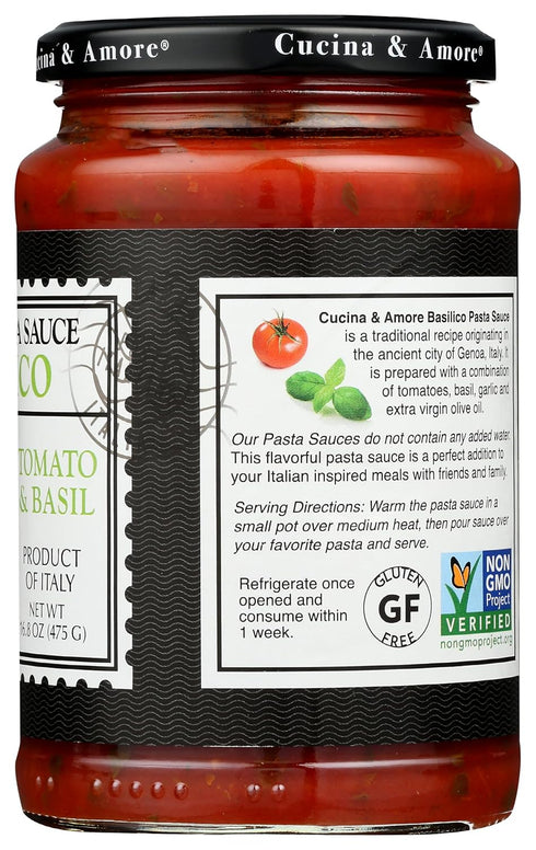 16.8 Cucina & Amore, Sauce Tomato Basil, Ounce