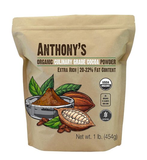 Anthony's Organic Culinary Grade Cocoa Powder, 1 lb, Dutch Processed Baking Cocoa,