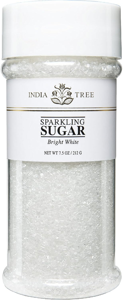 Sparkling White Sugar | Shimmery Sugar Sprinkles for Baking and Decorating | 7.5 Oz Jar