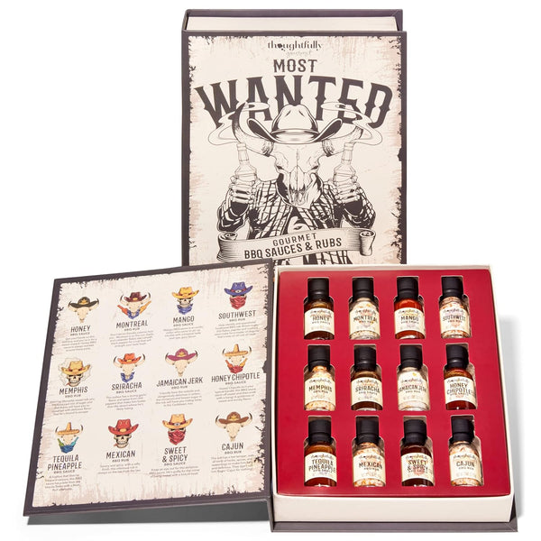 Thoughtfully Gourmet, Wild Western-Themed BBQ Sauce and Rubs Book Gift Set, Includes