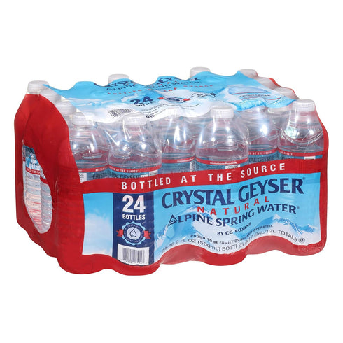 16.9oz 24-Pack Crystal Geyser Natural Alpine Spring Water, Drinking Water Bottled at the Source, Bottles