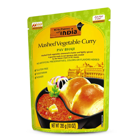 Kitchens Of India Ready To Eat Pav Bhaji, Mashed Vegtable Curry, 10-Ounce