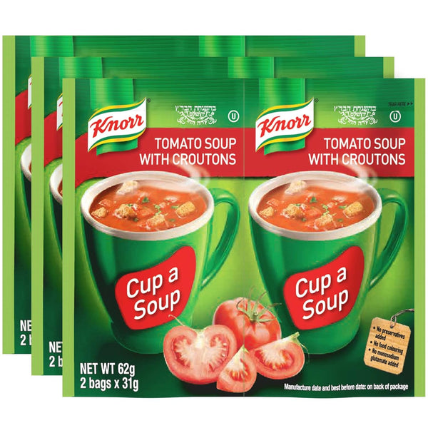 Knorr Tomato Soup Mix with Croutons 1.52oz (3x2 Packs for 6 Pouches