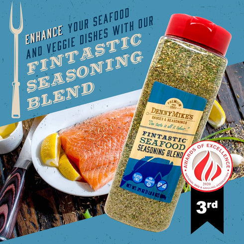 DennyMike’s Fintastic Seafood Seasoning Blend, Dill and Lemon Pepper Seasoning for Fish and Shellfish, All Natural Fish Seasoning and BBQ Seasoning, Gluten-Free and Keto-Friendly, 24 oz, 1.5 Pound