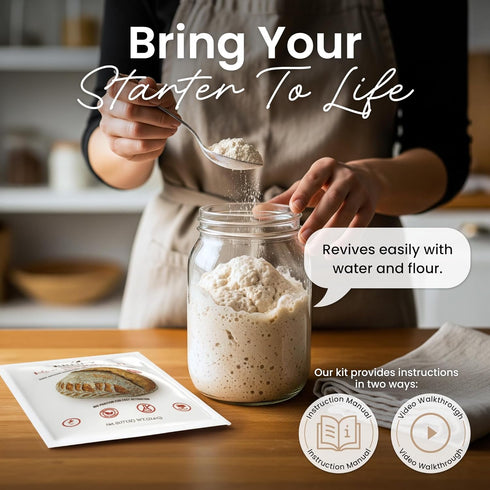 ERNEY 1 pack Dehydrated Rye Sourdough Starter for Bread Making - Perfect Rise Rye Sourdough Bread Flour