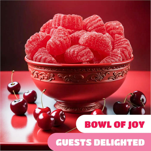 2 Pack Cherry Slices Jelly Candy - Pound Bulk - Nostalgic Candy for Office Bowls and Holiday Buffets - Gelatin Free