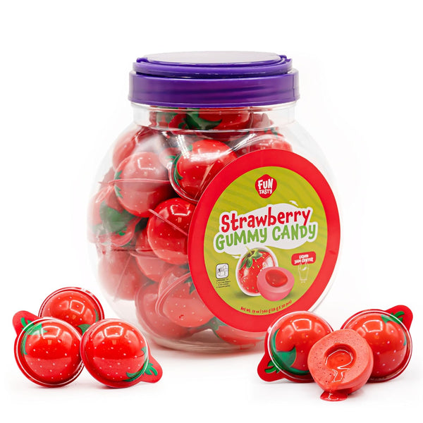 Strawberry Gummy Candy - 30 Count - 19 Oz Jar - Jelly