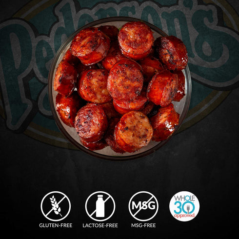 Kielbasa Whole30 (4 Pack, 14oz Pedersons Farms, Uncured Rope Sausage, Pork, Use/Freeze) ea - No Sugar Added, Keto