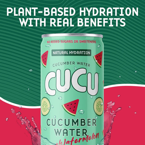 11 oz 12 Pack CUCU Pressed Cucumber + Watermelon Water Real Juice from Fresh Cucumbers and Watermelons with Vitamin C