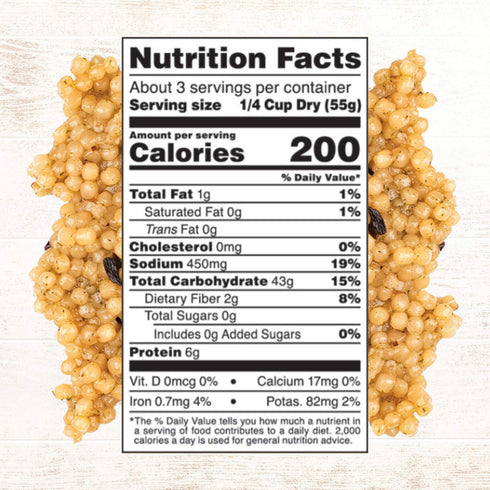 6.3 Pack 1 Roland Foods Porcini Mushroom Israeli Couscous, Specialty Food, Ounce
