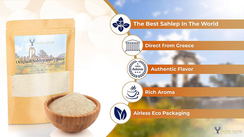 DoyPack 2.82oz 80g ORIGINAL SALEP SAHLEP SAHLAB - For Ice Cream Making or Hot Drink w/o fillers Orchis Mascula Roots