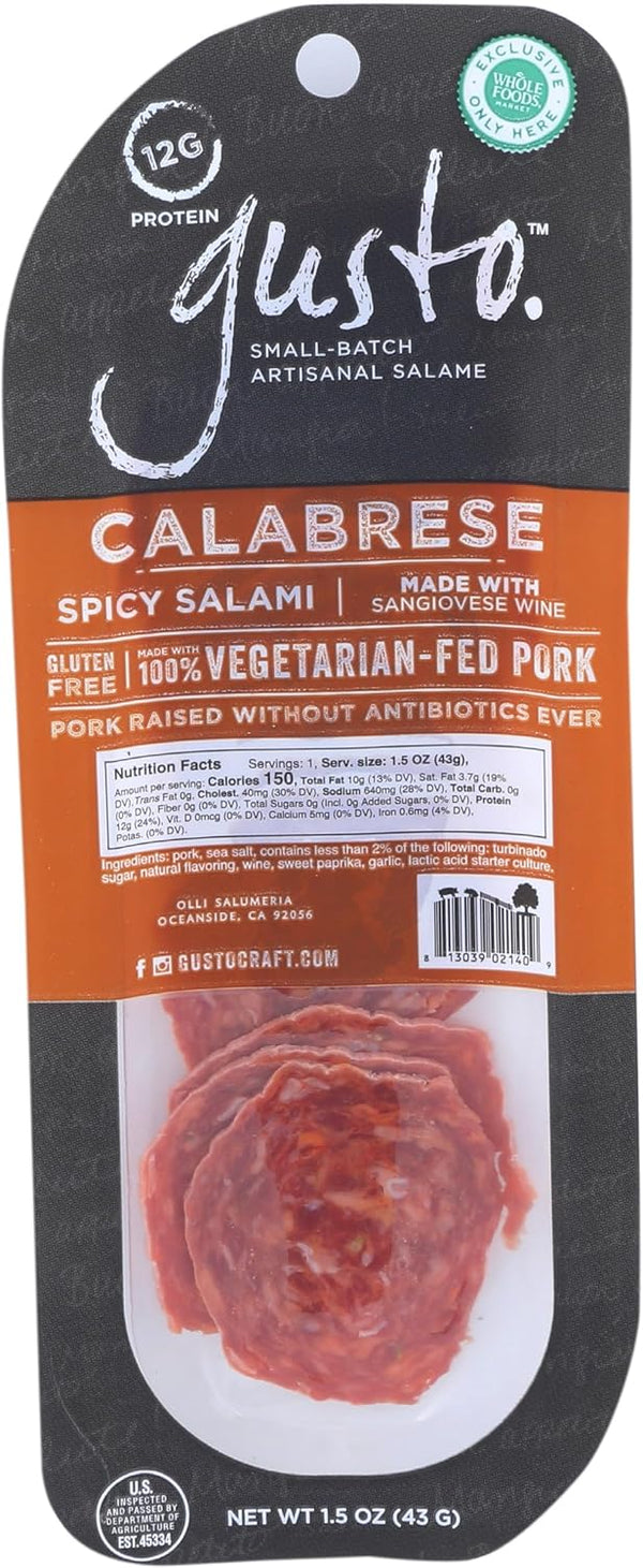 Gusto Sliced Calabrese Salami Snack Pack, 1.5 OZ