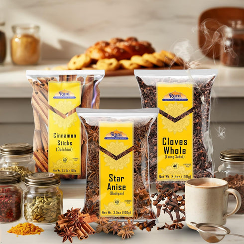 Rani Cinnamon Sticks, Star Anise & Whole Cloves 3.5oz (100g) Pack of