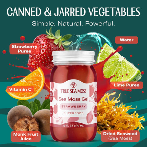 Pack 1) TrueSeaMoss Wildcrafted Irish Sea Moss SuperFood - Made with Premium Sea Vegetables - Vegan-Friendly, Supports