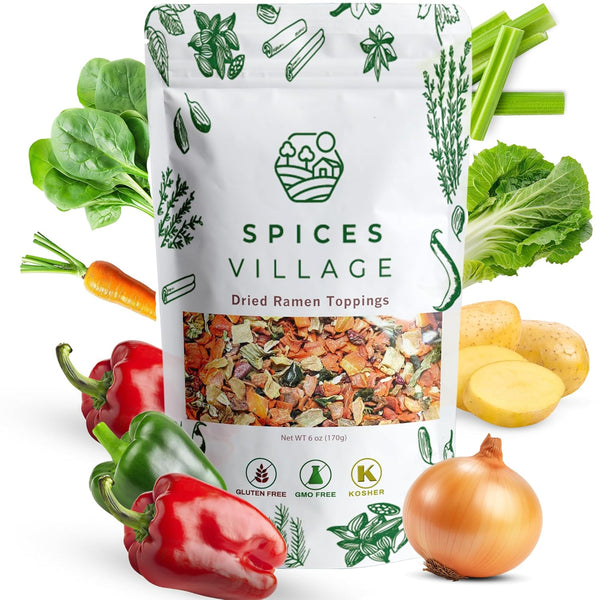 Spices Village Dried Vegetables, Dried Ramen Toppings, Less Carrots More Bell Pepppers,