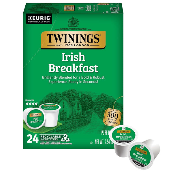Twinings Irish Breakfast Black Tea K-Cup Pods for Keurig, 24 Count (Pack