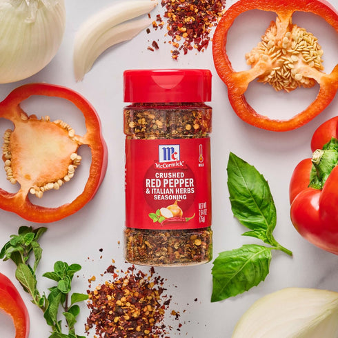 2.64 oz McCormick Seasoning, Crushed Red Pepper & Italian Herbs, Robust Italian Seasoning for Garlic Bread, Pasta, Dip