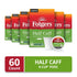 10 Count (Pack 6) Folgers Half Caff Coffee, Medium Roast, Keurig K-Cup Pods