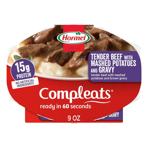 HORMEL COMPLEATS Tender Beef With Mashed Potatoes & Gravy Microwave Tray, 9