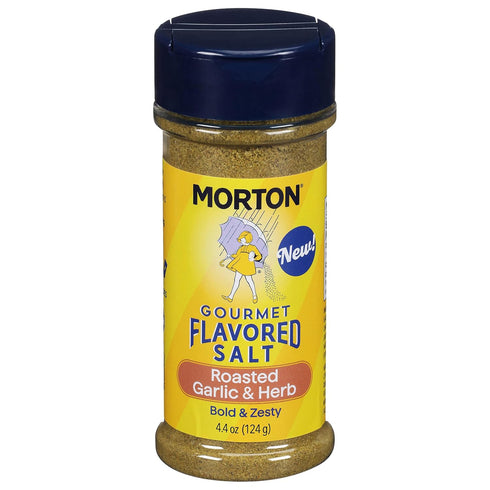 Morton Gourmet Flavored Salt Roasted Garlic & Herb, 4.4oz