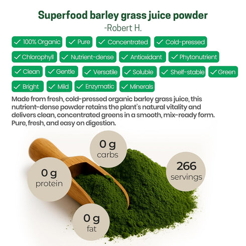 1 lb Z Natural Foods Organic Barley Grass Juice Powder - Made in USA, USDA Organic Nutrient-Dense Green Drink Mix