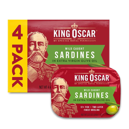 King Oscar Wild Caught Sardines in Extra Virgin Olive Oil 3.75 Ounce