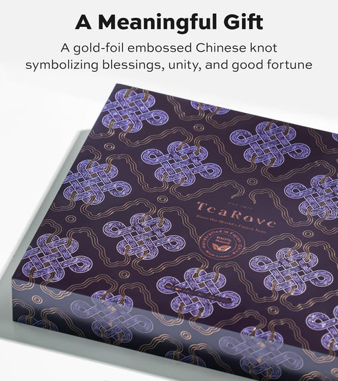 Set 24 6 Set TeaRove Fancy Tea Gift with Gold-Foil Presentation Box, Assorted Variety Pyramid Infuser Bags, Flavors
