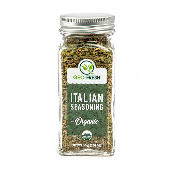 Geo-Fresh Organic Italian Seasoning, 0.53 oz (15g), Non-GMO, Kosher, 100% Organic Herbs,