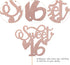 Rsstarxi 1 Pack 16 16 16th 6th Sweet Cake Topper Glitter Cheers to Years Old Cake Pick Sweet Sixteen Birthday Cake