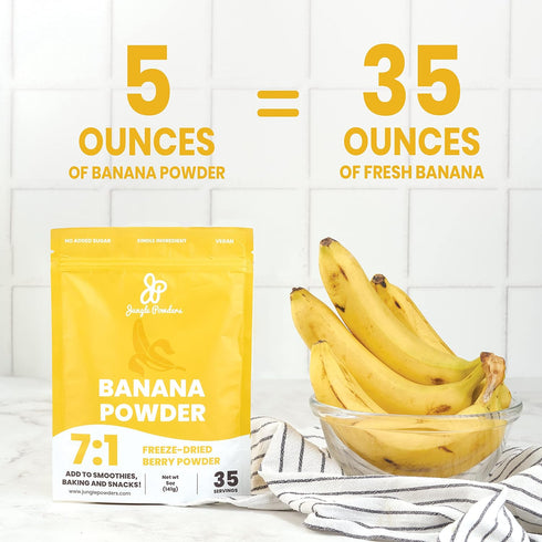 5oz 5oz Immune Jungle Powders Organic Spinach Powder & Banana Powder Whole Leaf & Whole Fruit, Additive-Free