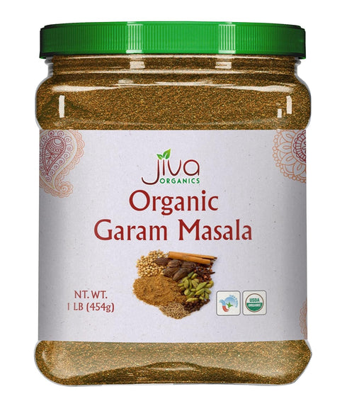 Jiva Organics Organic Garam Masala Powder, 1 Pound Bulk Jar - NON-GMO, Salt Free Indian Spice Blend