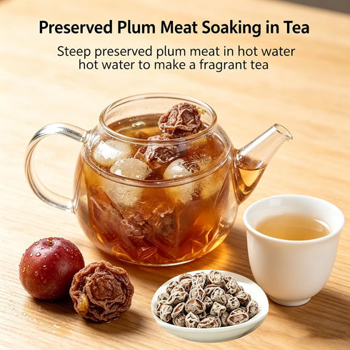 8OZ Dried Plums Salty Sweet Sour Dried Plum Meat Snack Made from Fresh Plums, Soft Plum Meat, Classic Flavor