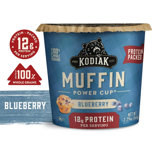 Kodiak Cakes Minute Muffins, Mountain Blueberry, 2.29 Ounce, Pack of 12 (Packaging May Vary)