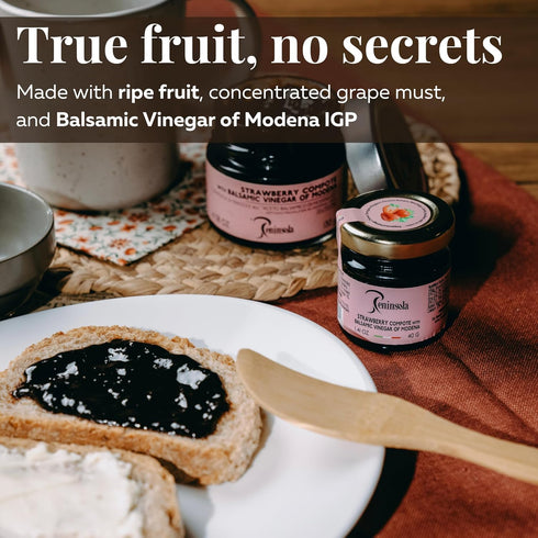 Pack 4 PENINSOLA Balsamic Compote of - Fruit Spread with Balsamic Vinegar of Modena, Italian Gourmet Tasting Kit (Fig