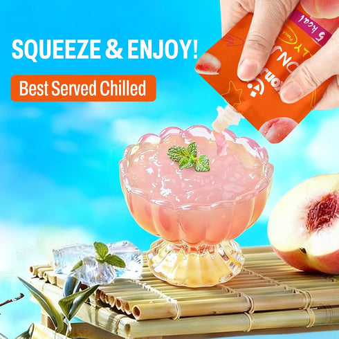(12 (8 Packs) 5 KONJOY Konjac Jelly & Spaghetti Noodle Bundle, Peach Drinkable Jelly Pouches) + Konjac Shirataki