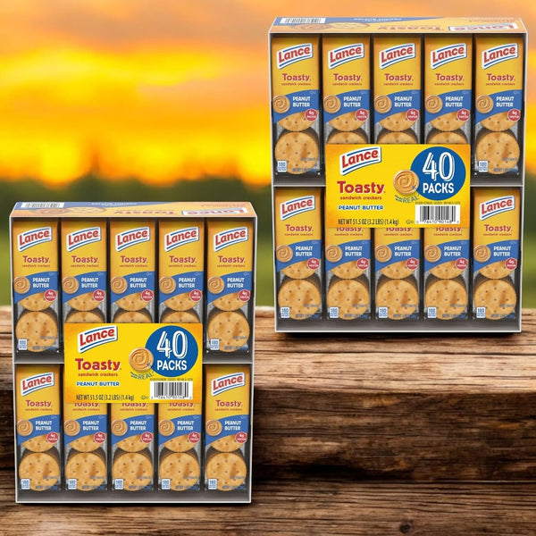 generic Crispy Peanut Butter Sandwich Crackers - 2 Packs of 40 Units -