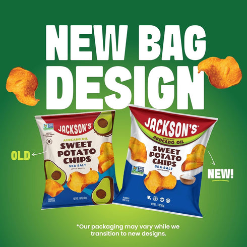 (1.5 oz, Pack 10) Jacksons Sweet Potato Kettle Chips with Sea Salt made with Premium Avocado Oil