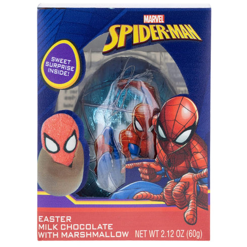 2.12 Spiderman Chocolate Egg with Marshmallow Inside, Easter Candy Individually Wrapped, Ounces